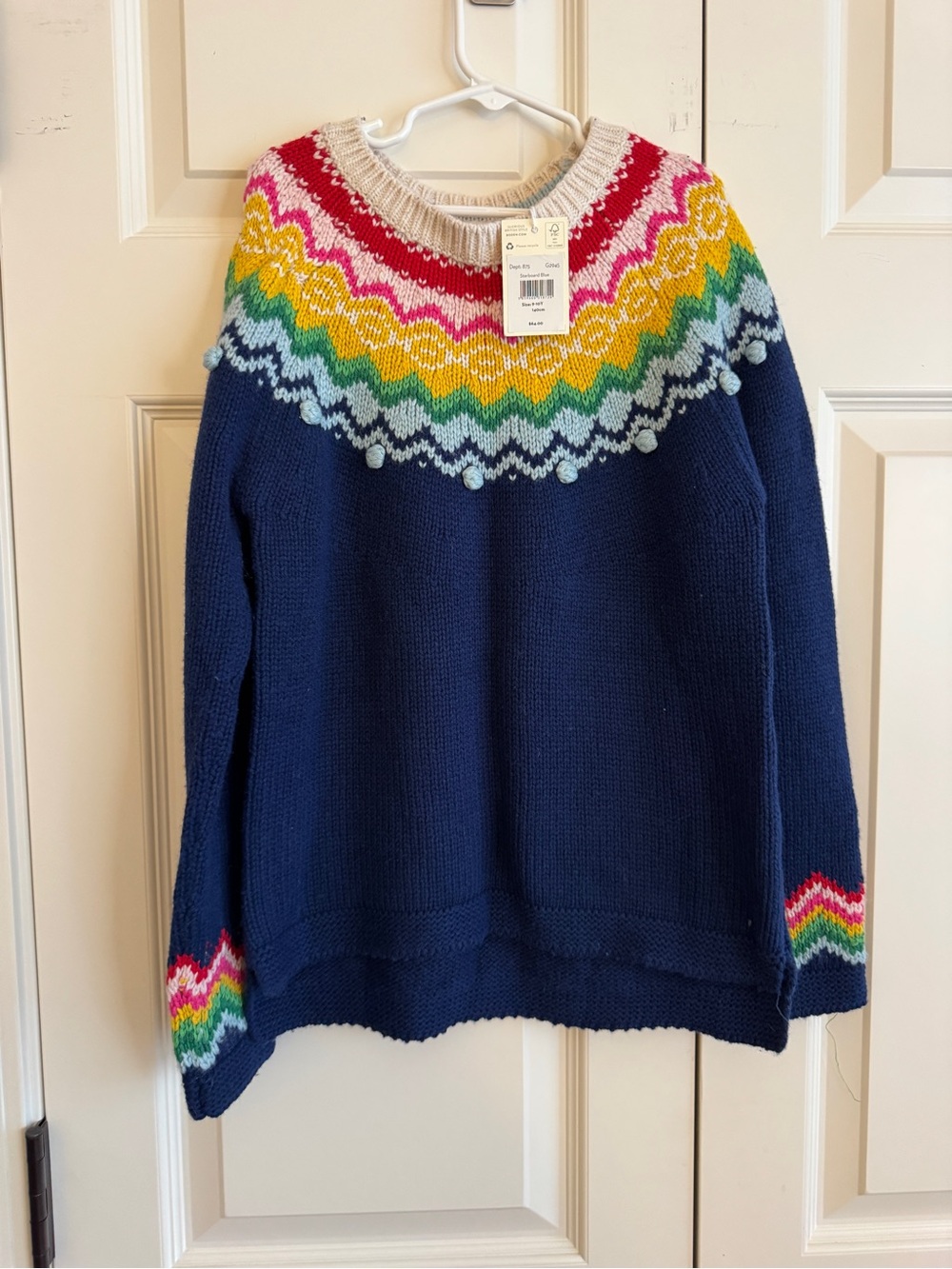 Boden Girls Fair Isle Rainbow Sweater – NWT – Size 9-10Y
